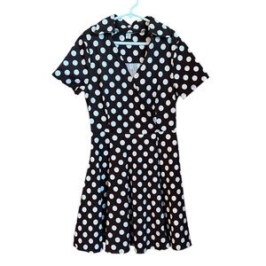 Brown & White Polka Dot Kids Casual Dress GUC